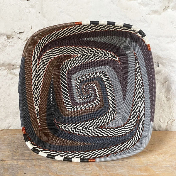 Extra Large Square Bowl - Fair Trade Zulu Wire Basket