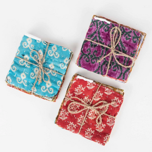 Kantha Coasters