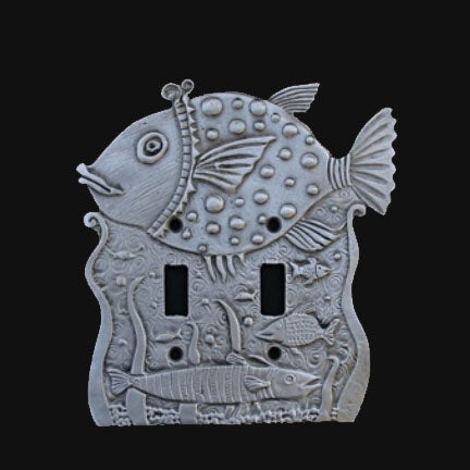 Switchplate Double, "The Fish Pond"